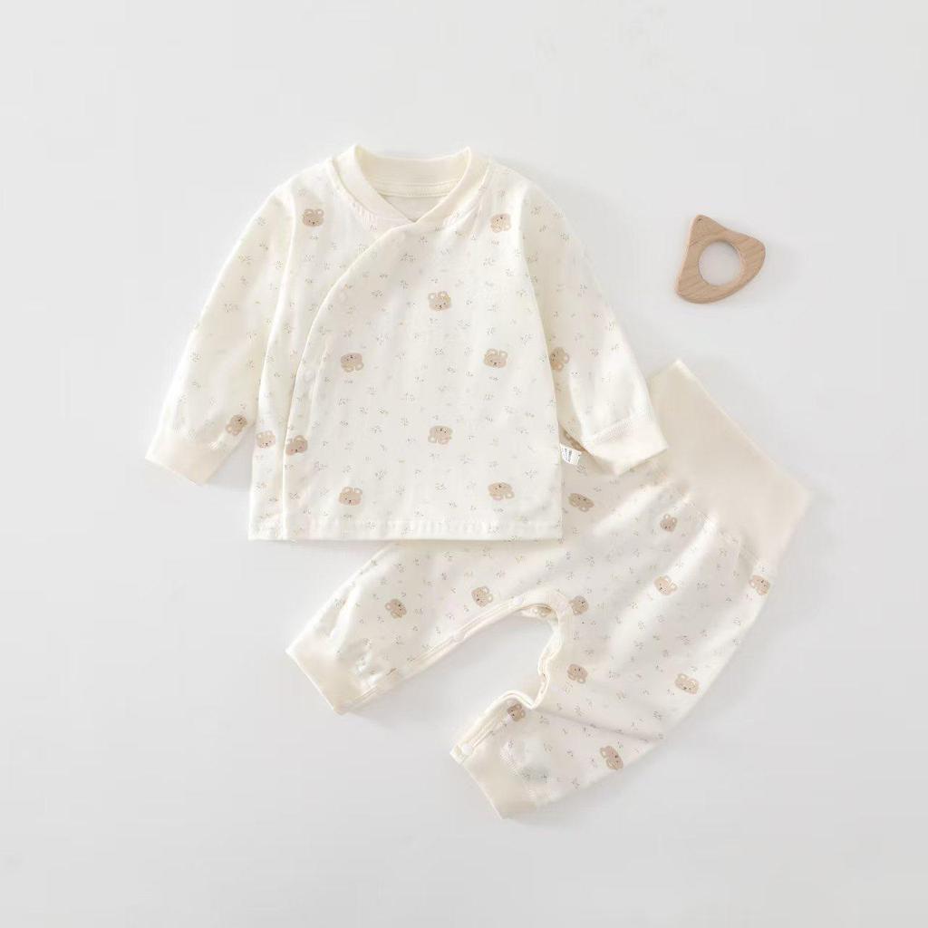 Newborn Pure Cotton Autumn & Spring High-Waisted Belly Protection Outfit