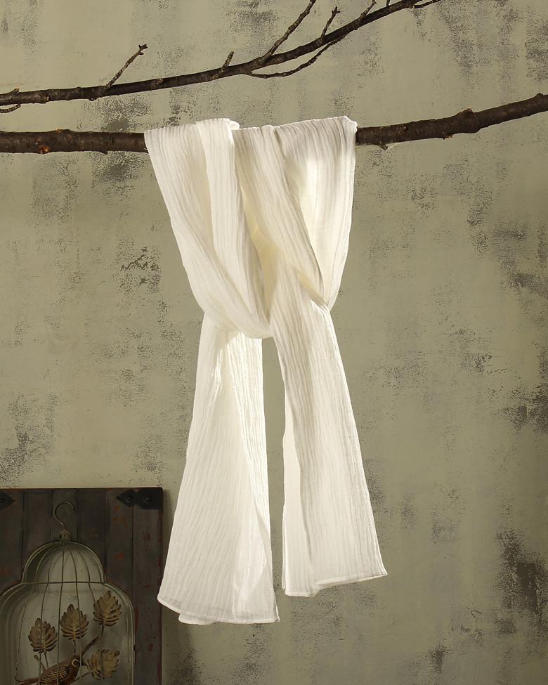 Popular Flax Plant Dyed White Scarf Summer Sunscreen Silk Silk Scarf Solid Color Cotton And Linen Shawl