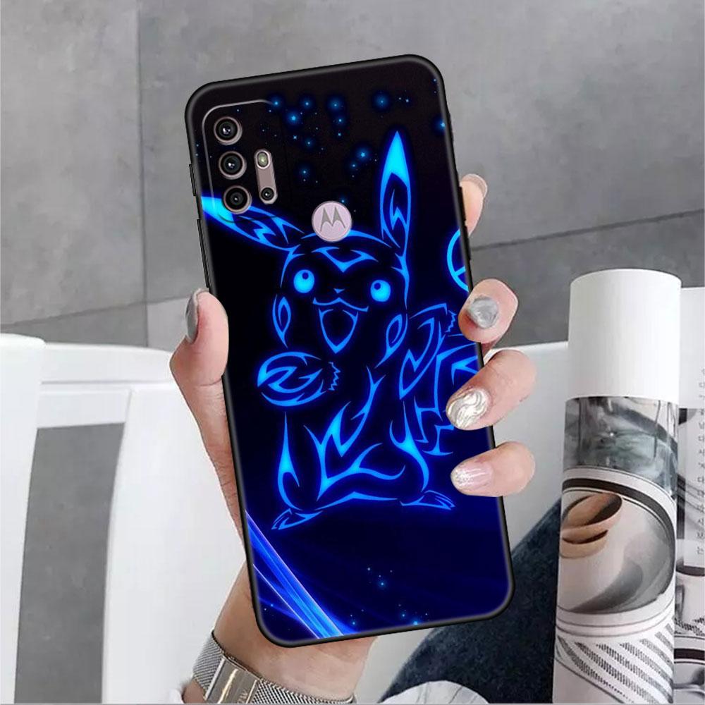 Coque Anime Pokemon Japon pour Motorola G30 G60 G22 G9 Play G82 G52 G8 G9 G50 One Fusion Edge 20 Noir Soft Phone Capas Silicone