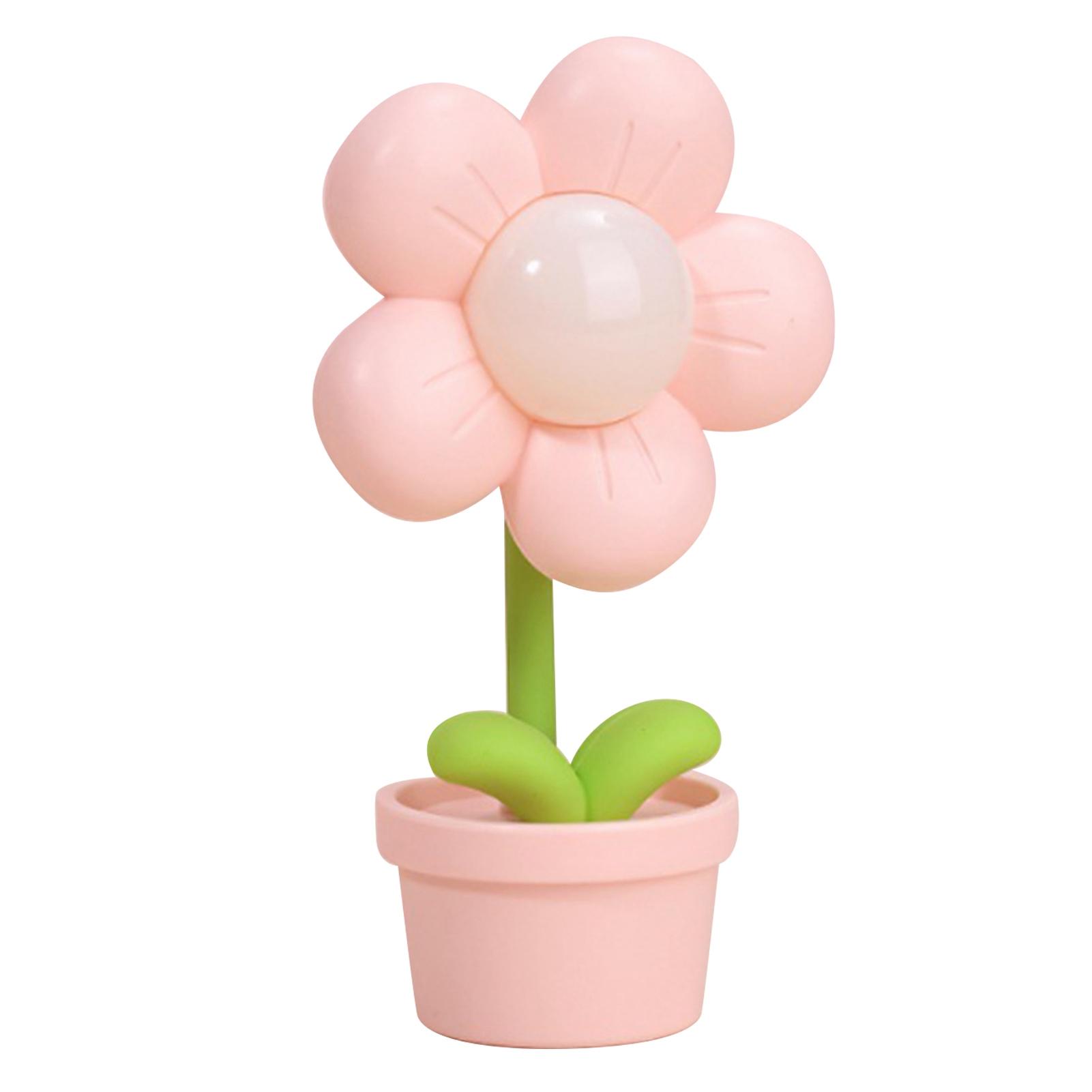 

Цветочный ночник для детей, мягкий свет, изгибающийся на 360 градусов, работающий от батареек, прикроватные лампы для гостиной розовый