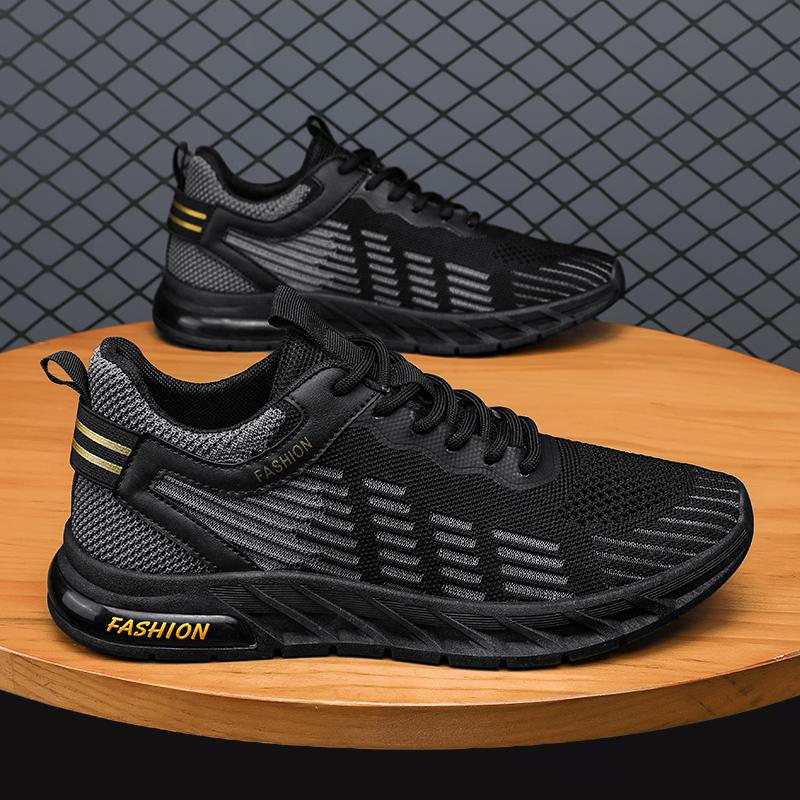 

Модная мужская обувь Летняя сетчатая дышащая обувь для ходьбы 2025 Модная дышащая трикотажная спортивная обувь для мужчин Zapatos De Tenis 39
