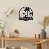 Vintage Bohemian Palm Tree Metal Sign Wall Art Decor for Indoor Outdoor Use