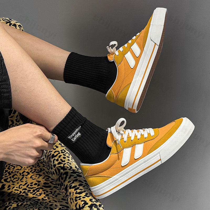 Men's Breathable Canvas Skate Shoes 2025 New Outdoor Fashion Comfort Flat Running Shoes Lace-Up Mens Tennis Shoes Zapatillas
