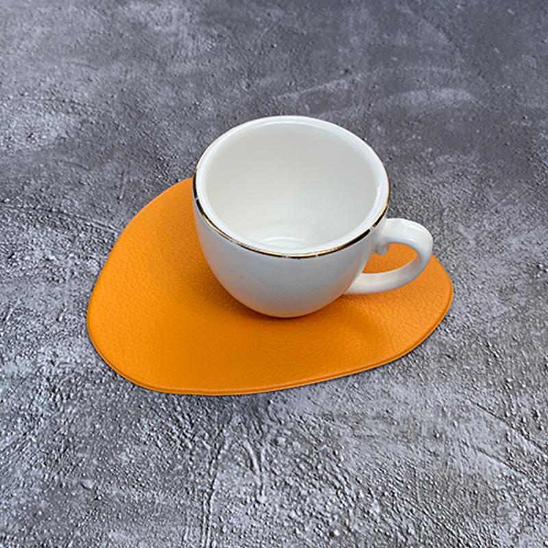 Square Imitation Leather Cup Mat Home Coaster Waterproof Oil Resistant Non-slip Pad Heat-insulating Tea Coffee Mug Drinks Holder