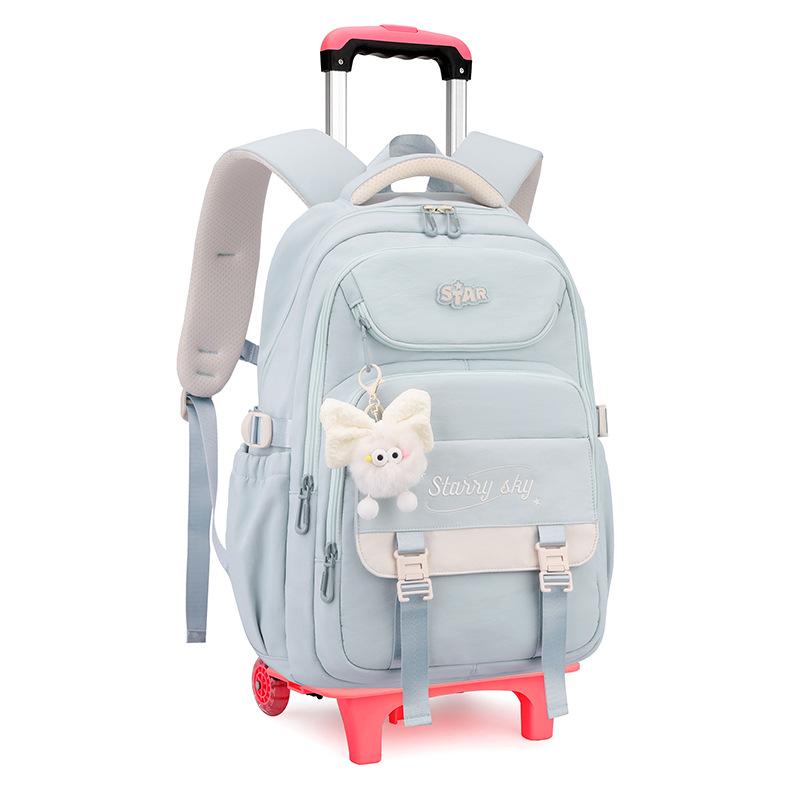 Kids School Backpack with Wheels Rolling Backpack for Girls Student Backpack 2/6 Wheels Trolley School Bags Children Book bag