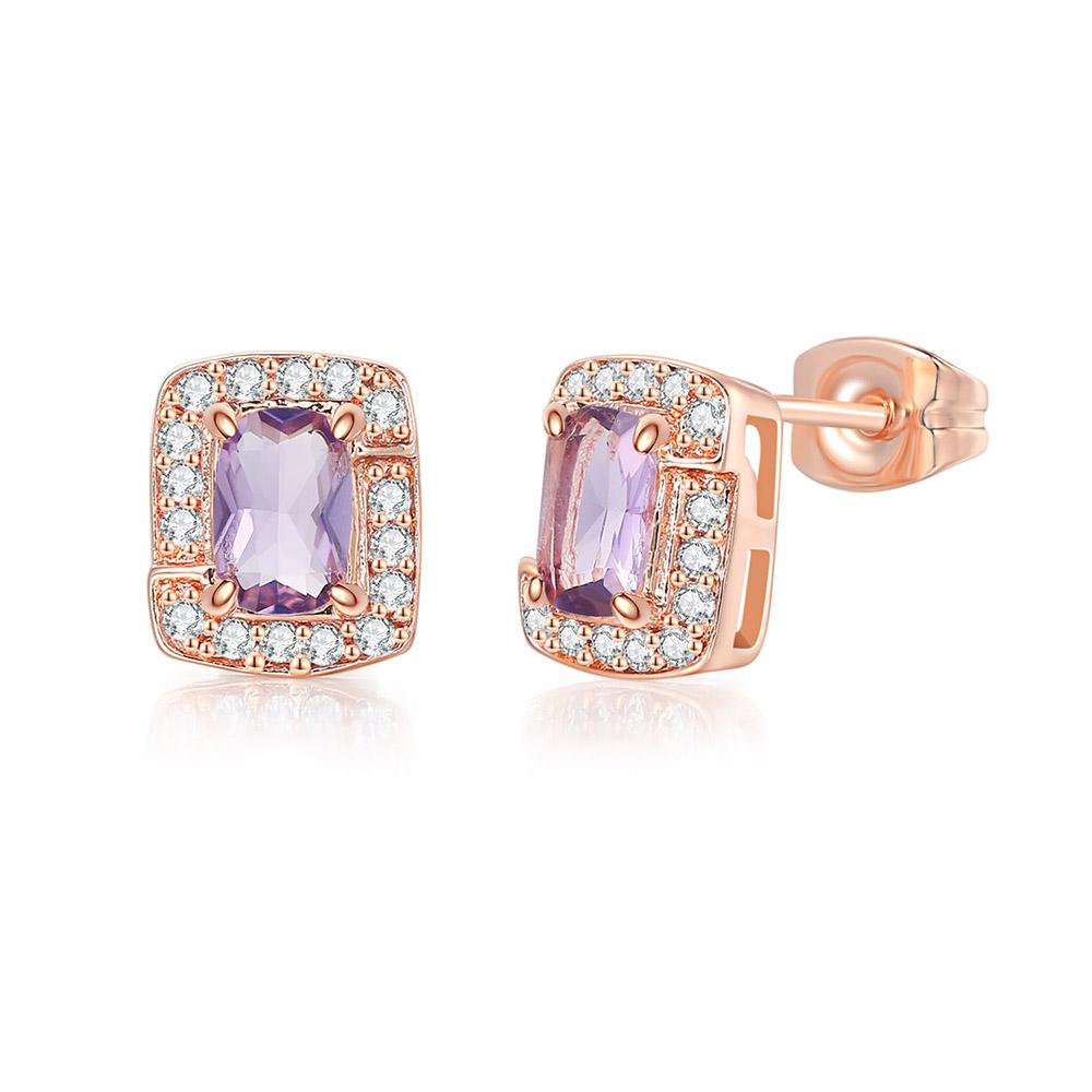 Ohrringe für Damen Klassischer Luxusstil 2 Farben Quadratischer Zirkonia Modeschmuck Party Geburtstagsgeschenk E275 E758 ZHOUYANG