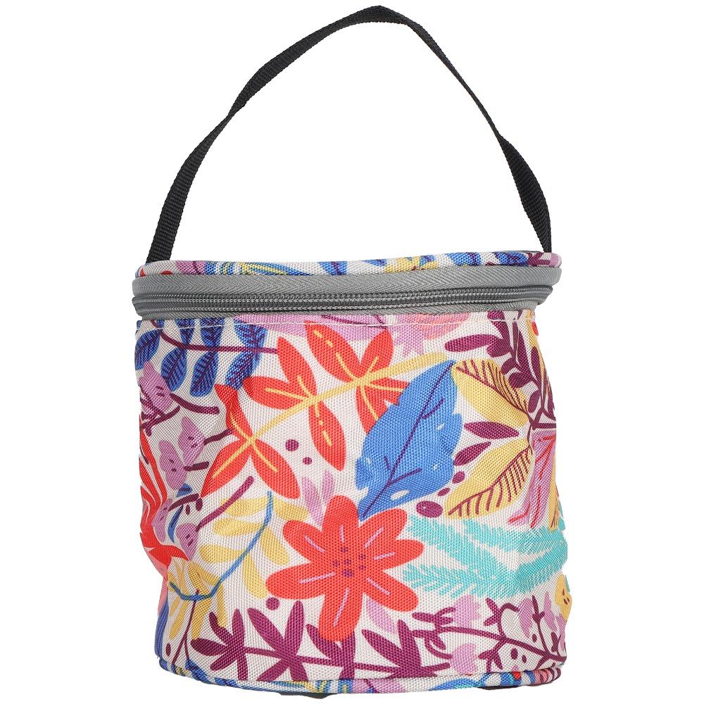 Bolsa de Tote Redonda Vacía para Almacenamiento de Tejido de Punto Estuche para Bolso de Ganchillo y Tejido Para Transportar Accesorios de Ganchillo