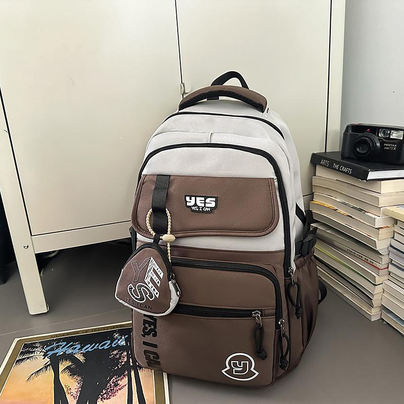 Leisure backpack outdoor travel computer bag simple multi-function backpack student high value large capacity schoolbag men