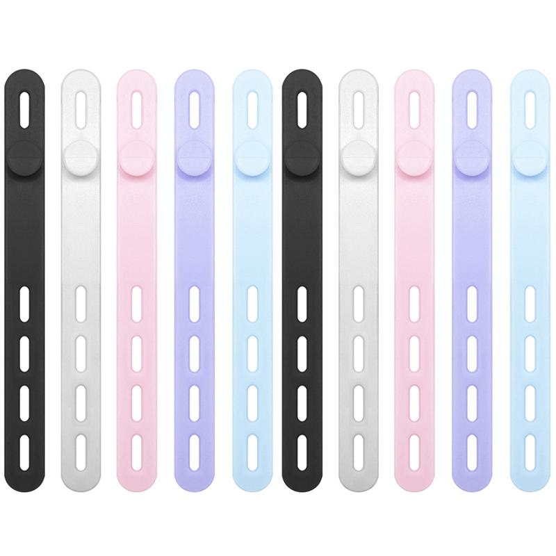 Adjustable Silicone Cable Ties Cord Organizer Cable Straps Reusable Cord Ties Travel Cable Organizer Cute Elastic Tie Wire Ties