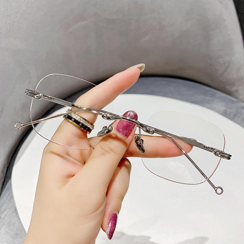 Frameless Women's Anti-Blue Light Glasses - Jennie Style Retro Myopia Glasses