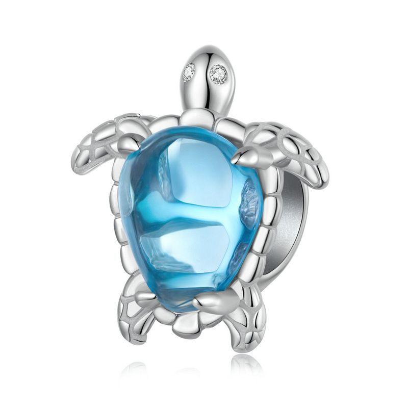 WOSTU 925 Silver Blue Opal Seahorse Pendant Fantasy Jellyfish Charm Octopus Bead Fit Bracelet DIY Ocean Jewelry Gift