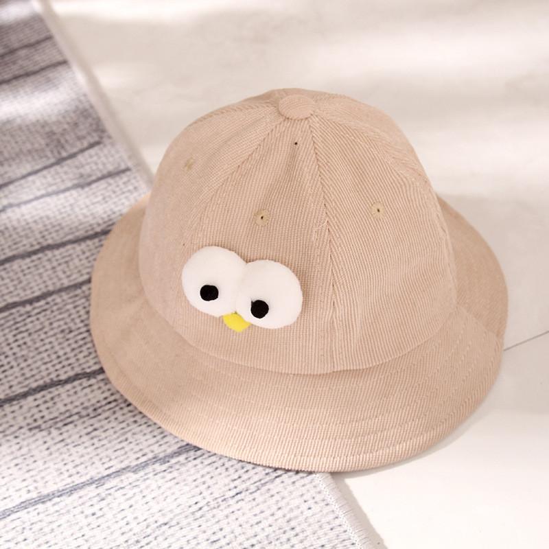 

Korean Style Large Brim Cartoon Corduroy Children s Bucket Hat Adorable Baby Fisherman Cap For Boys And Girls Fashionable Sun Protection бежевий