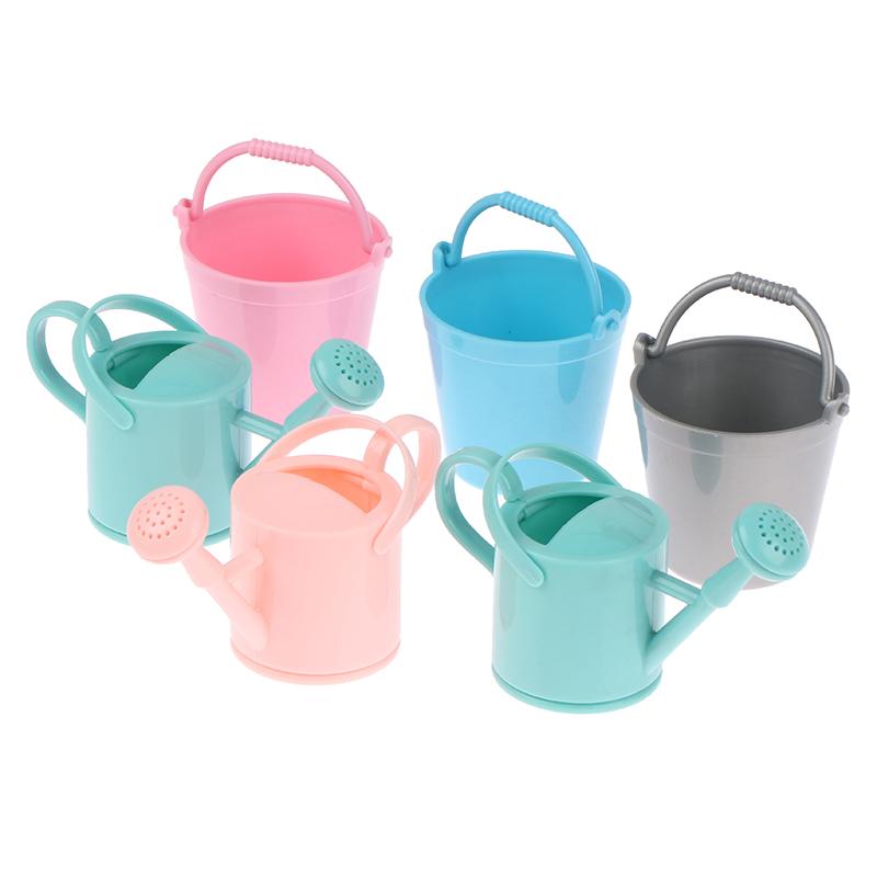 1Set Dollhouse Miniature Bucket Watering Can Model Plant Watering Tool Garden Decor Toy