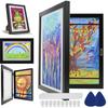 Kinder Kunst Rahmen Set A4 Frontöffnung Fotorahmen mit Ständer Holz Kinder Kunstwerk Malerei Ausstellungsrahmen für 100 Bilder Organizer