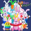 Multitypes Inflatable Toy Giant Rabbit Egg Happy Easter Inflated Model Decoration with LED Lights Bunny Outdoor Yard Bunny Decor