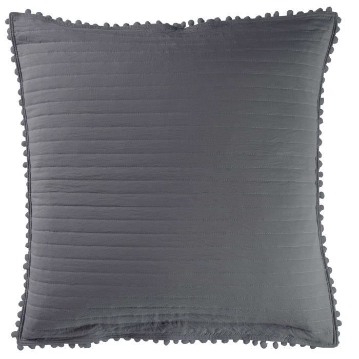 Housse de coussin - Dorine - Anthracite - 60x60cm - Polyester microfibre - Intérieur