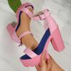 Fashion Aphixta 12cm Super High Woman Summer Sandals Purple Platform Peep Toe Classic Sandals Buckle Women Summer Shoes Big Size 43