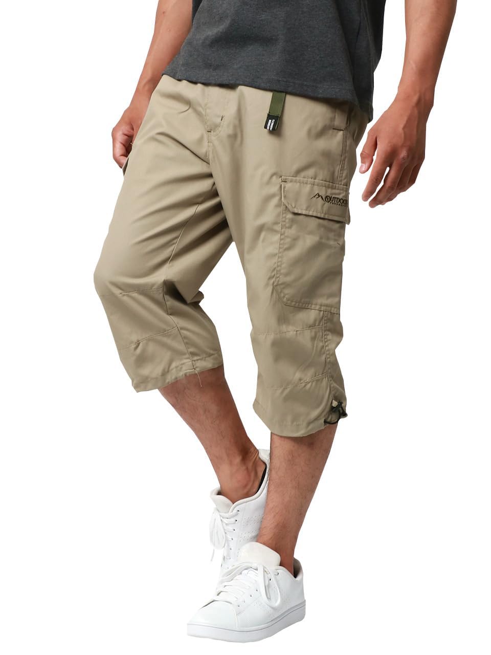 

Outdoor Products Men s Cool-to-the-Touch Cargo Pants, Loose Fit, 3/4 Length, Cool, Solid Color, Cropped Pants, Shorts, Beige, Size M