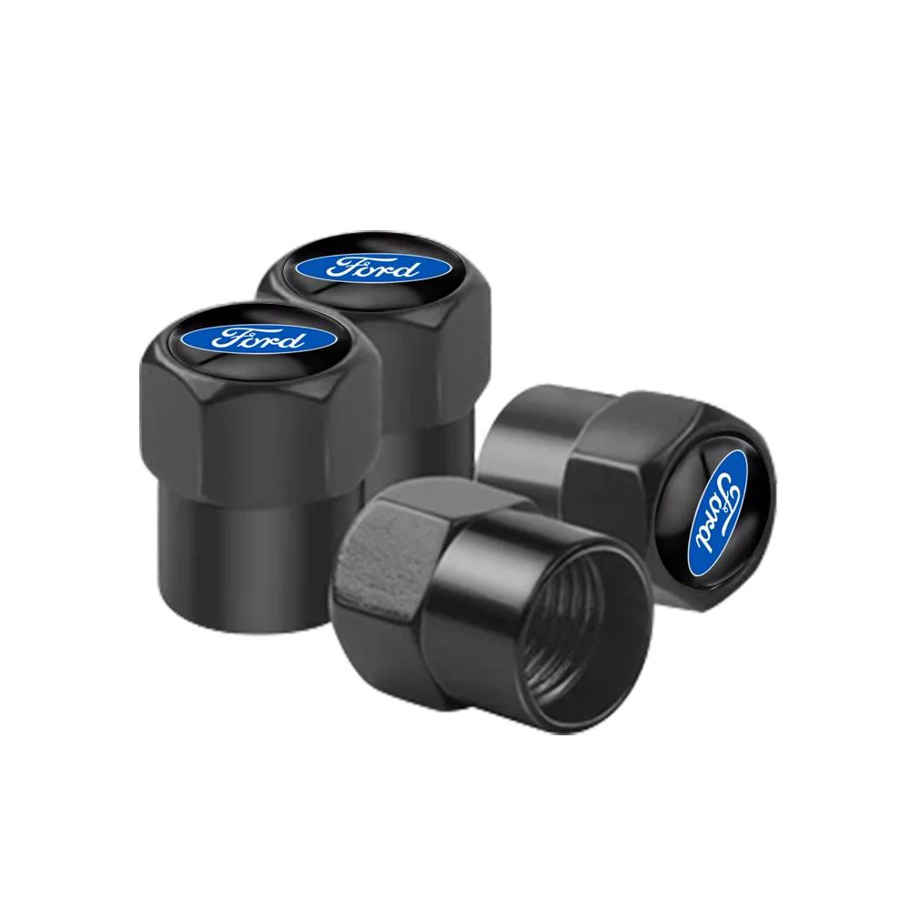 Car Sticker Ford 4PCS Metal Wheel Tire Valve Caps Stem Case For Ford Fiesta EcoSport ESCORT focus 1 focus 3 focus 2 Car Styling
