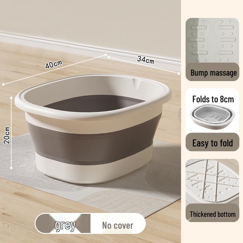 Foldable Portable Foot Bath Basin - Insulated and Over-Calf Design for Home Spa.