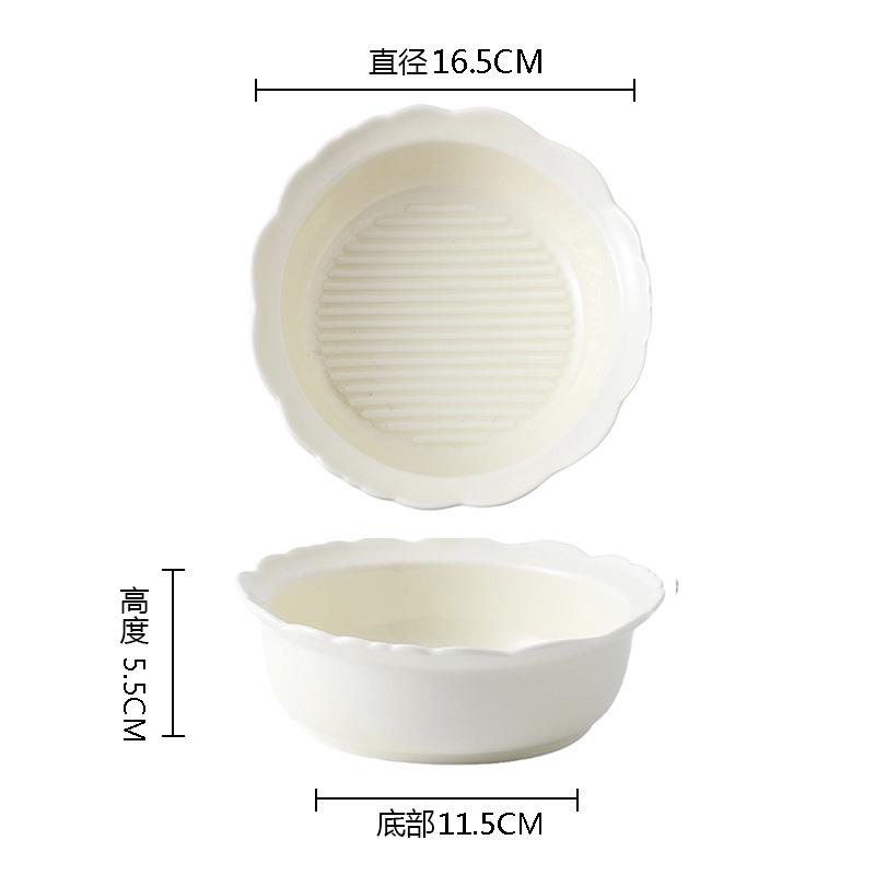Underglaze Cream Style Tableware Dish Set Household Rice Bowl New Small Fresh New Value Rice Bowl Plate