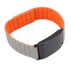 Magnetic Silicone Watch Band Replacement for WHOOP 4.0 Watch Fitness Tracking Band Soft Skin Friendly Gray Orange