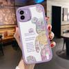 Purple Flower Cute Bear PU Leather Phone Case for iPhone 15 14 13 12 Pro Max Samsung Galaxy S23 Ultra S20 FE A52 Redmi Xiaomi POCO Soft Cover