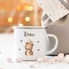 Kinder Tier Cartoon Tasse Personalisierte Kinder Emaille Tasse Zurück zur Schule Geschenke Emaille Camping Tassen mit Namen Geschenk für Kinder