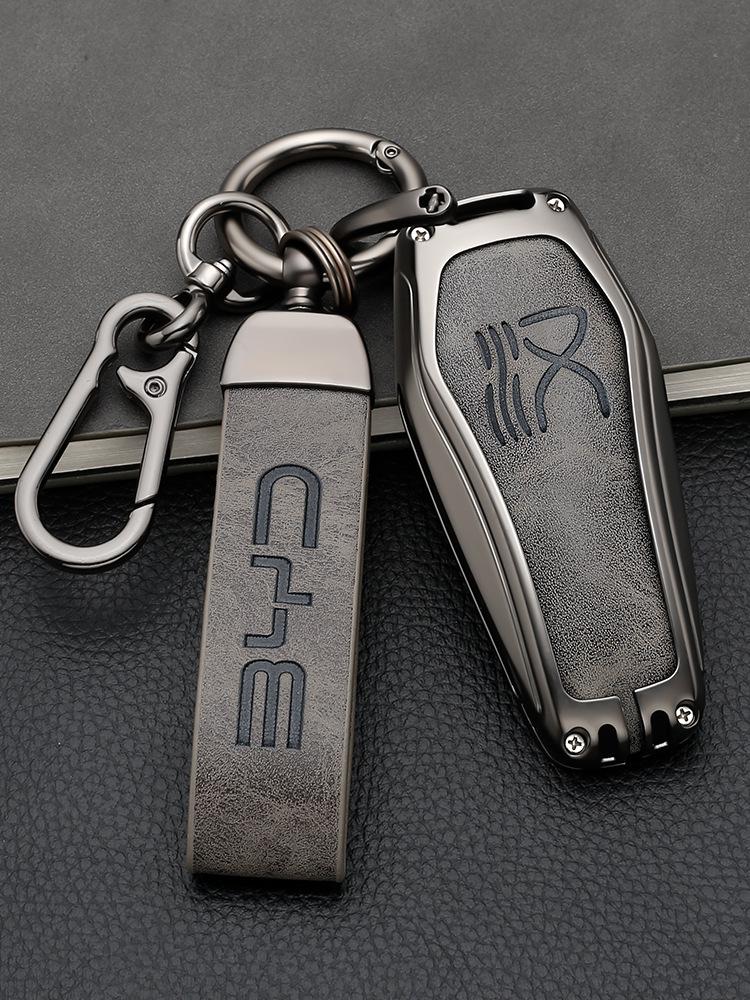 BYD Han Key Case for DMI 2022 Model - Men's EV Qianshan Cui Genesis Edition Key Shell with Buckle