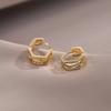 Retro Micro-set Geometric Earrings Light Luxury Autumn Winter High-end Simple Versatile Women's Fashion Casual Daily Jewelry