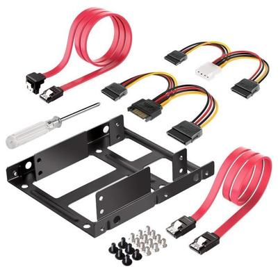 2.5 Inch SSD To 3.5 Inch Internal Hard Disk Drive Mounting Kit Bracket with SATA Data Cables and