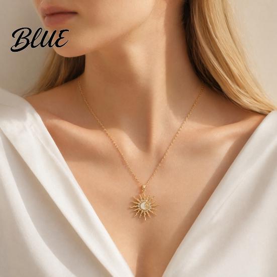 Wear-resistant Necklace Gold Plated Sun for Women Moon Temperament Enhancing