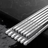 5 Pairs Chopsticks Food Grade Stainless Steel Household High End Light Luxury Premium Feel Commercial Catering