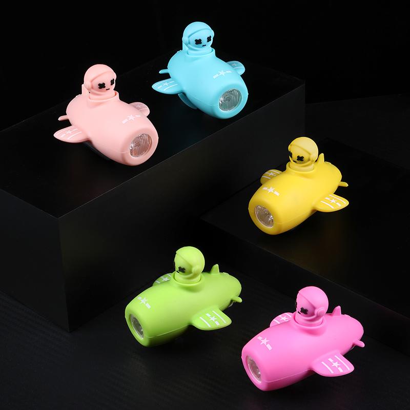 Small Cartoon Kids Bicycle Bell Light Bike Airplane Night Riding Multiple colors Children's Horn Light
