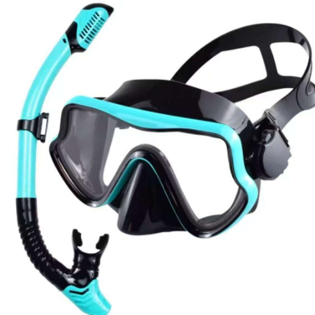 Swimming Training Snorkel Kit Adults Youth Scuba Diving Mask Snorkel Set Tempered Glass Professional Panoramic Snorkeling Gear 006+1988