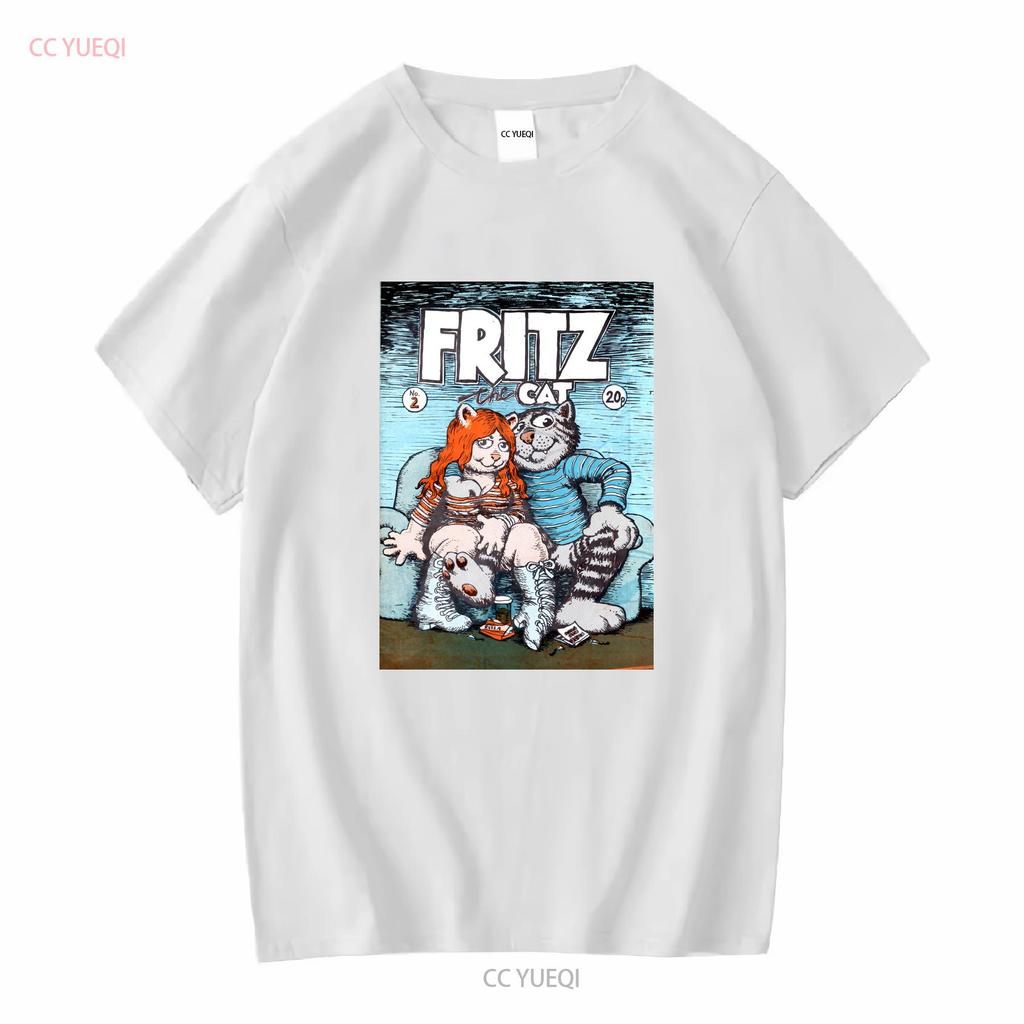 Nova Camiseta Fritz The Cat Desenho Animado Adulto Quadrinhos Camiseta Unisex M Branco Manga Longa Ou Curta Lavagem Vintage Roupas de Designer