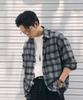 Beokeuldaun Oversized Graphic Check Shirt (Mixed Grey)
