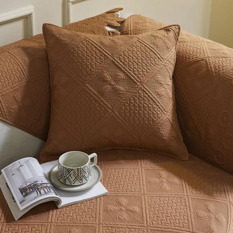 EIFLOY-Vintage Quilted Embroidery Cotton Sofa Slip Covers, Living Room, Non Slip Couch Cover, 1, 2, 3 Seats, Dropshipping