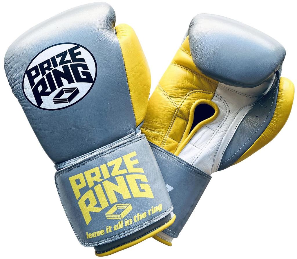 PRIZE RING Boxing Gloves “Professional SS” Gray/Yellow (14oz)