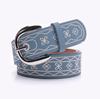 Chic American Retro Embroidered Women's Western Leather Belt - Fashionable, Versatile, and Perfect with Jeans.