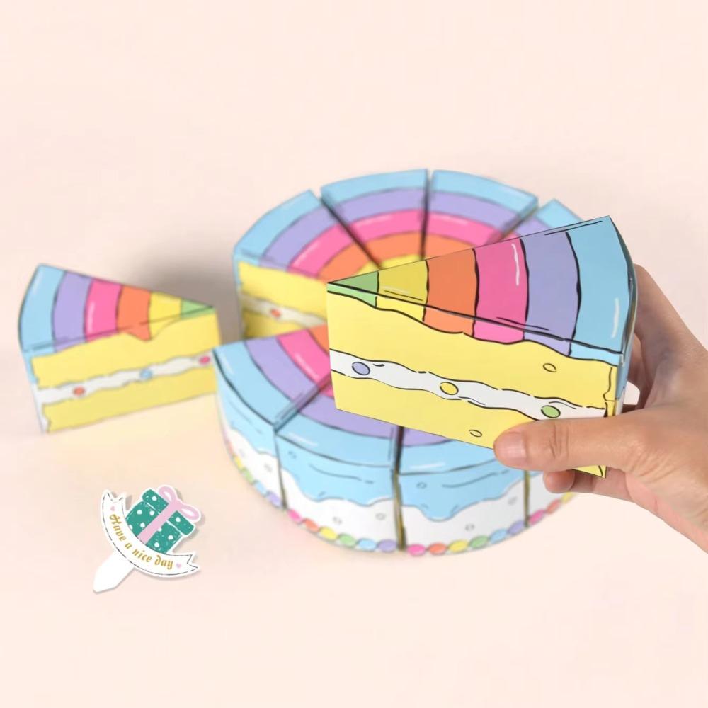 10 PCS Boîte Cadeau Triangulaire en Papier en Forme de Gâteau Combinaison Dessin Animé Boîte d'Emballage Cadeau de Fête Boîte Cadeau d'Anniversaire DIY Boîte Cadeau pour Baby Shower