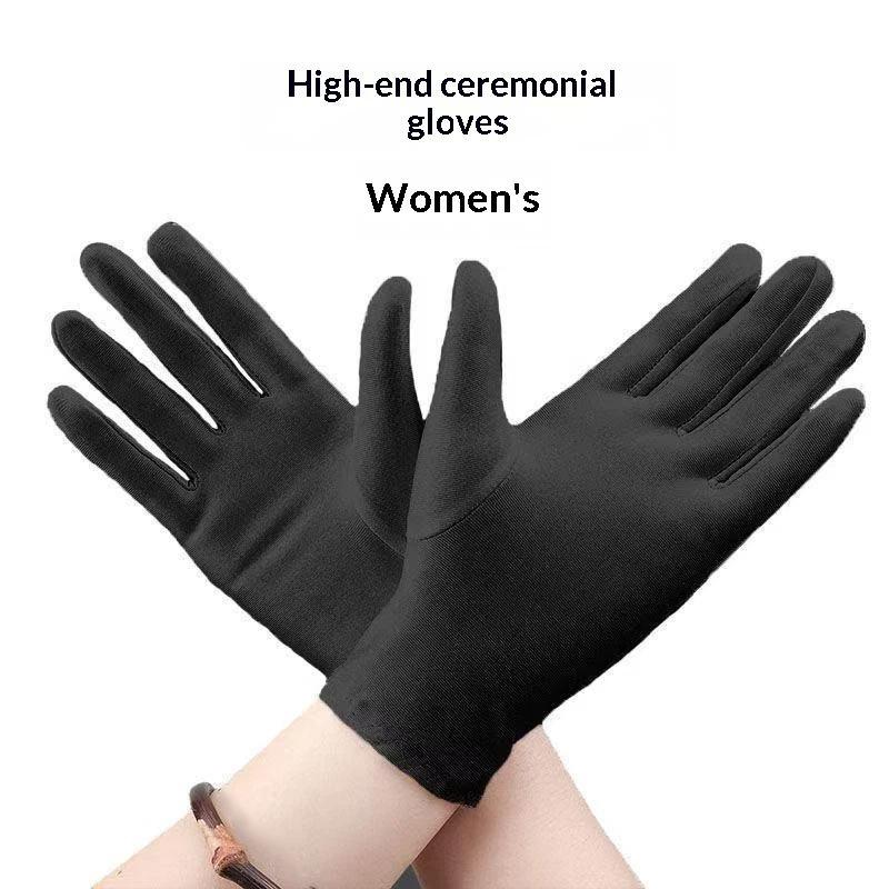 Thin Solid Color Short Gloves High Elastic Spandex Fashion Formal Etiquette for Banquet Prom Stage Performance