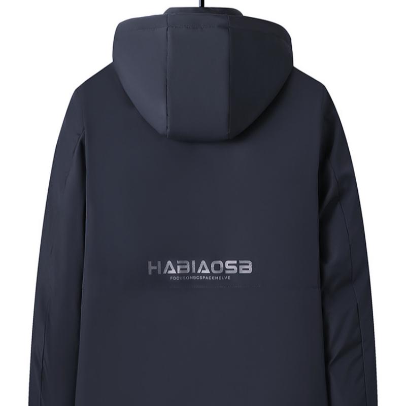 Men's Winter Coat Plus Velvet Thickened Cotton Jacket Business Casual Down Jacket Mid-length Cotton Coat