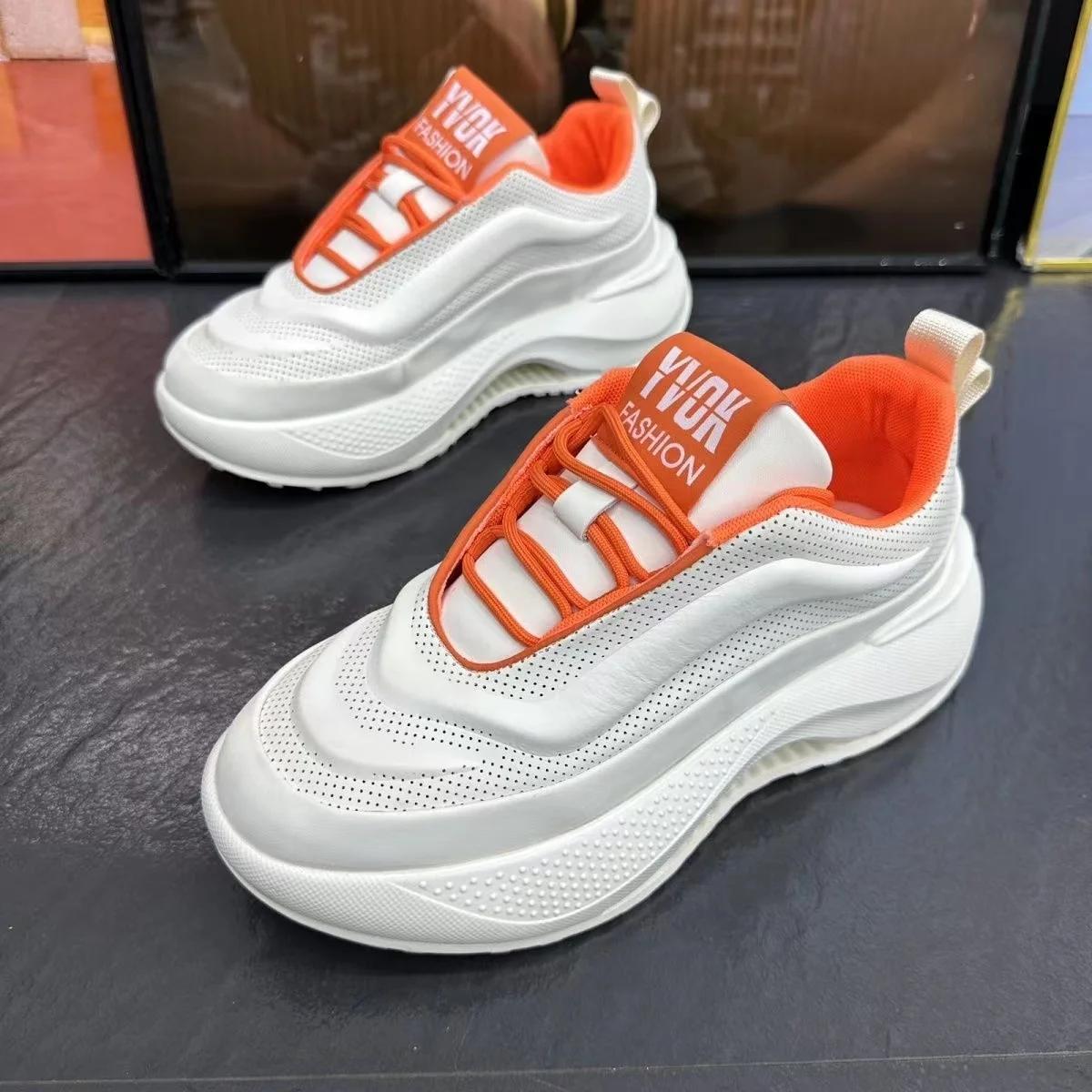 

Роскошные дизайнерские новые мужские трендовые высококачественные повседневные туфли с толстой подошвой на плоской подошве мужские мокасины спортивные прогулочные кроссовки Zapatos Hombre 38