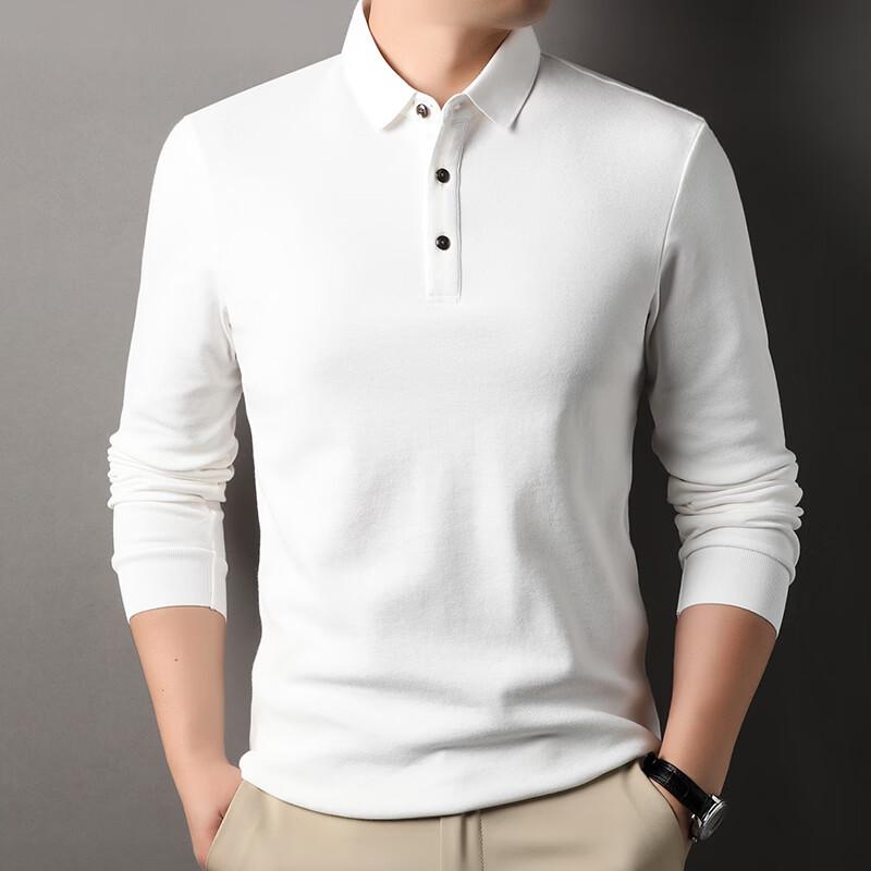 Yalu Men's Pure Cotton Long Sleeve Polo Shirt