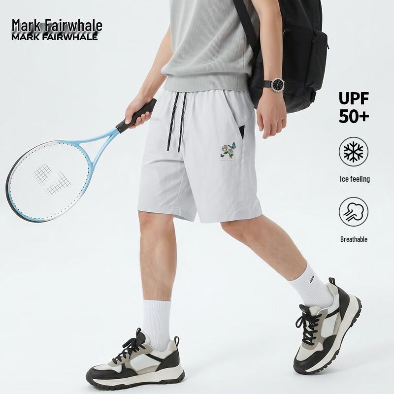 MARK FAIRWHALE Men s Ice Silk Cooling Quick-Dry UPF50+ Casual Sports Shorts M