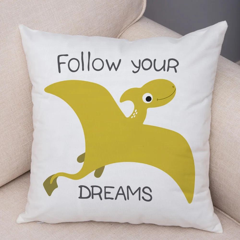 Süße Cartoon-Dinosaurier-Dekorative Kissenhülle Büro Wohnzimmer Heim-Kissenhülle Auto-Schmuck