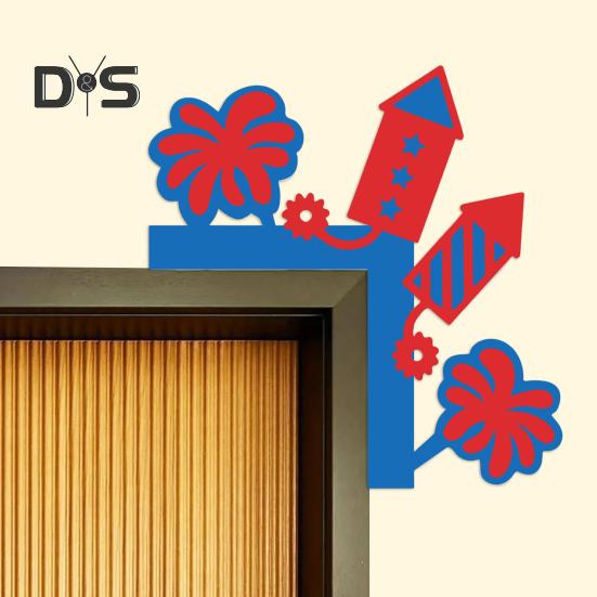 Patriotische Türeckendekoration, 4. Juli, Türrahmendekoration, Holz-Türeckenaufsatz, Ornament für den Gedenktag, den Unabhängigkeitstag, den Veteranentag