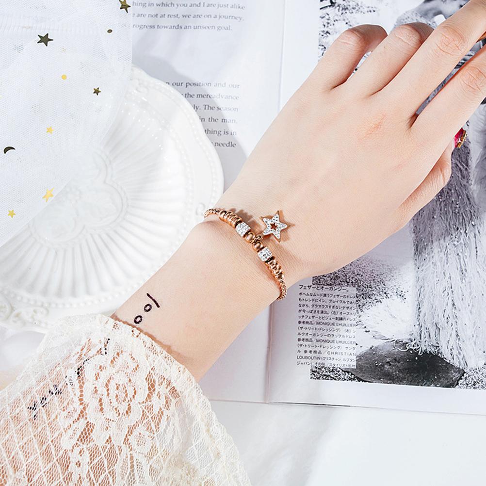 Bracelet with a Crystal Star Pendant and Adjustable Slider for Women Elegant Bracelet Friendship and Valentine Gift