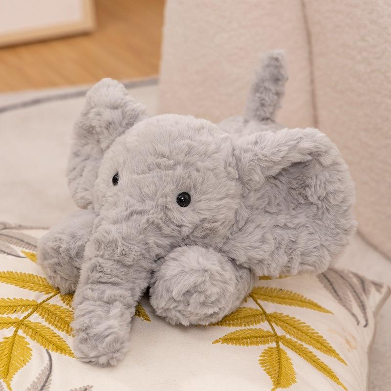 

Nordic style lying down elephant throw pillow plush toy doll baby elephant doll children soothing rag doll birthday gift 35cm（0.18kg）